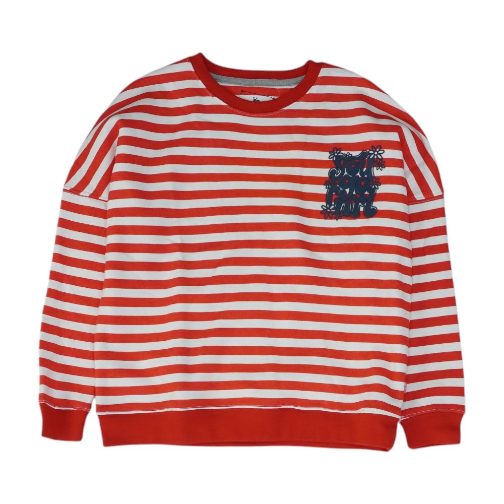 Red Striped Crewneck T Shirt