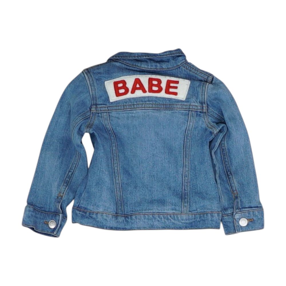 Blue Solid Denim Jacket