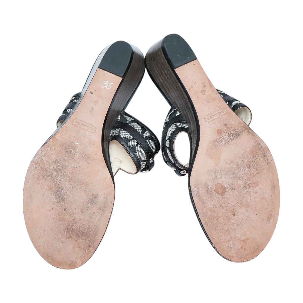 Black Wedged Sandals
