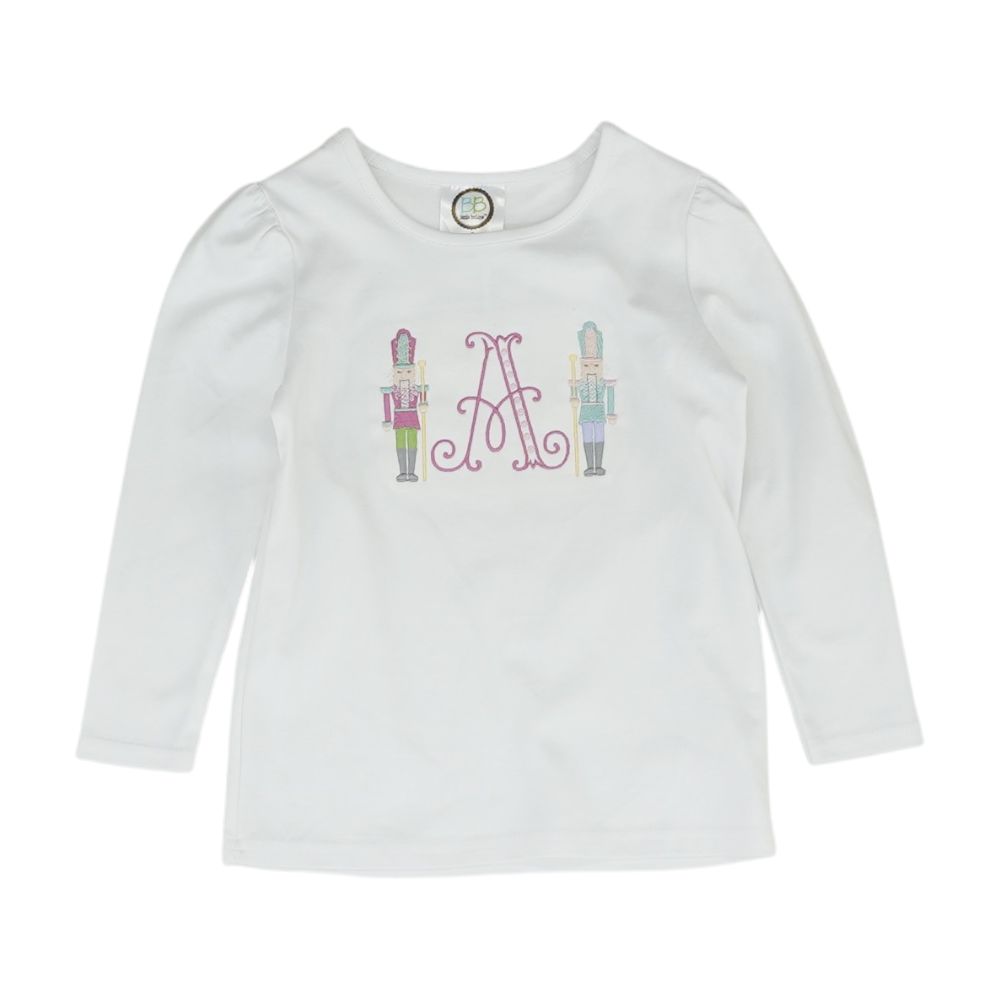 White Embroidery Detail Crewneck T-Shirt