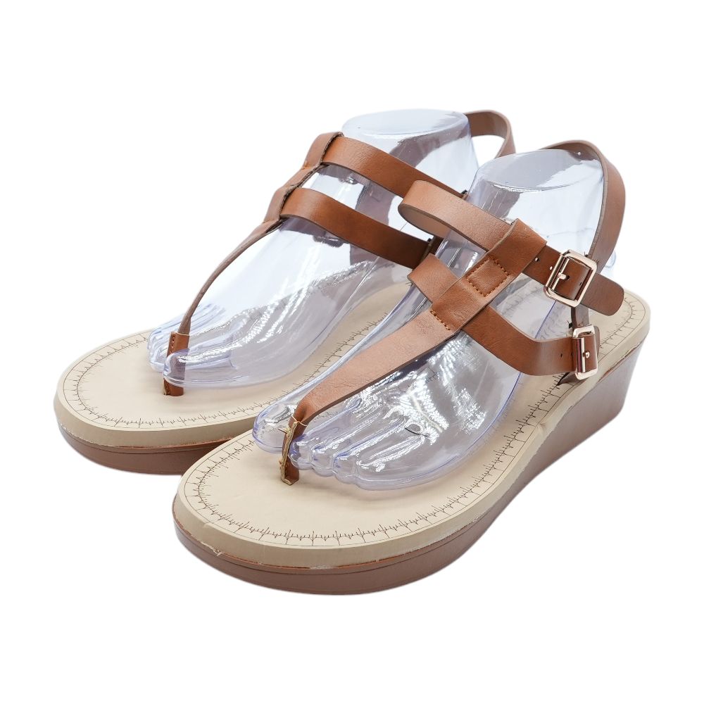 Brown Wedged Sandals