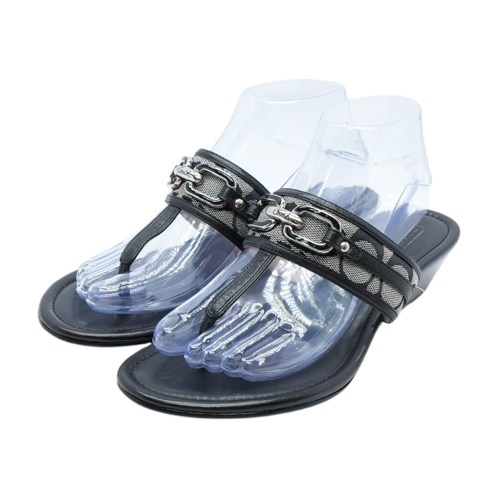 Black Wedged Sandals