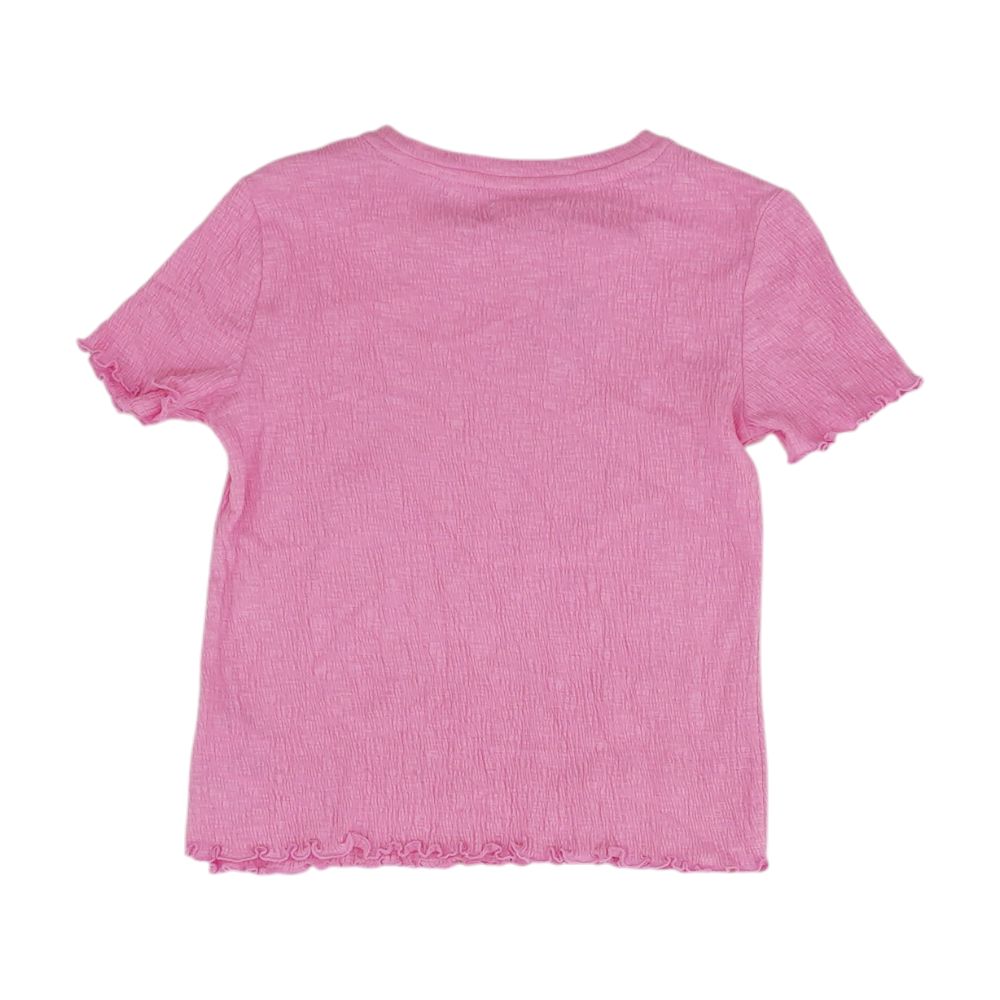 Pink Solid Crewneck T Shirt